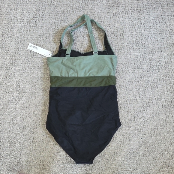 BloomChic Green and Black One Piece Swimsuit - Picture 3 of 9